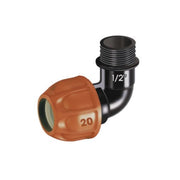 Elbow fitting for 20mm pipe with 1-2 