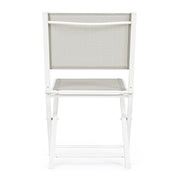 Hilde white folding chair for outdoor use