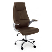 Camberra brown eco-leather office armchair with armrests