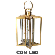 Gold star metal led lantern cm27,5x27,5h42-48