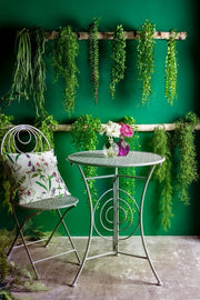 Round folding garden table in steel gray MARLENE diameter 60x h77 cm