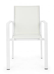 Konnor white aluminum chair with armrests