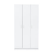 White 3-Door Multi-Purpose Wardrobe 90x45x170 cm