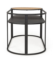 Elyot black oval steel coffee table