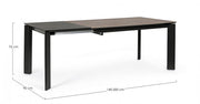 Gray and black extendable table