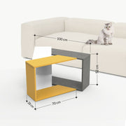Trio living room table in white concrete colour