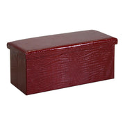 Rectangular red eco-leather trunk cm76x40x41