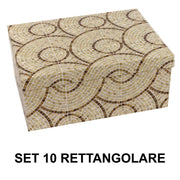 Rectangular beige cardboard box 1-10 circles cm37,5x29h16