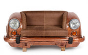 Ambassador sofa in brown leather 159x65x75h cm