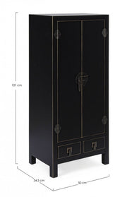 Cabinet 2 doors - 2 drawers Pechino black wooden design style