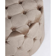 Pouf in dove gray velvet LORELLA diameter 60x h42 cm