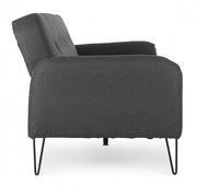 Three seater sofa bed in black fabric BRIDJET 200x82x h81 cm