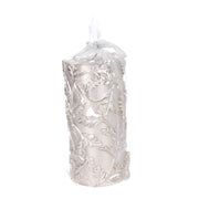 Paraffin candle champagne embossed leaves cm ø7h15