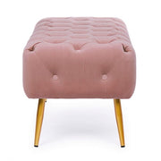 Pink ottoman furniture bench with legs 103 x46x40h cm