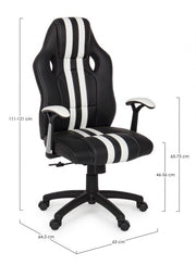 Office armchair with white leatherette Spider armrests