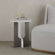 Luna coffee table white and anthracite 40x40x47h