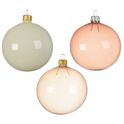 Assorted Christmas balls transparent pink - light pink - milk white Ø8 cm