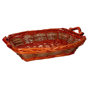Rectangular honey wicker basket cm46x36h13