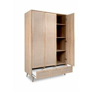 Bali 60B wardrobe with 3 doors and 3 wicker effect drawers