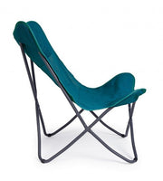 Folding sea chair in Water Green textilene BUTTERFLY GABICCE 77.5x81x h89 cm