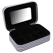 Rectangular white black faux leather jewelery box cm22x14,5h6,5