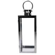 Square silver metal lantern 1-3 cm21x20,3h52,5