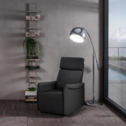 Manual reclining relax armchair in anthracite imitation leather 70 x 92 x h. 105 cm