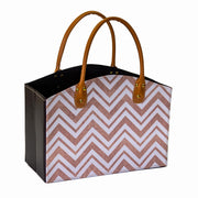 Rectangular brownish eco-leather magazine rack cm33,5x15,5h25,5