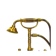 Bathtub mixer tap with antique brass hand shower