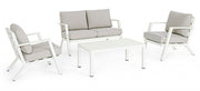 4-piece outdoor set Harley lounge with white cushions