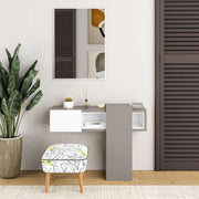 Efes Mocha White Entryway with Mirror - 100L x 30W x 72.5H cm