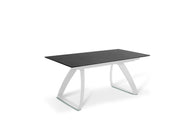 Extendable table with aluminum legs and black top 170/270x90x76h cm