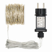 500 MicroLED chain Coil 25m warm white with silver transparent cable