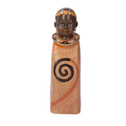 Orange ceramic child statue africa cm8x8h26,5