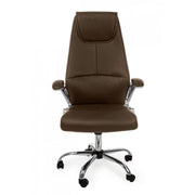 Camberra brown eco-leather office armchair with armrests