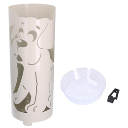 Round dog cream metal umbrella stand cmø19h49