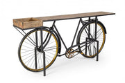 Console table design bicycle retro wood metal