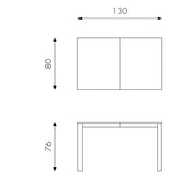 Extendable table in white melamine 130/210x80x76h cm