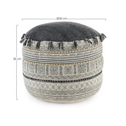 TILAK Alaskan ethnic style cotton pouf diameter 50x h35 cm
