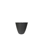 Straw pot holder with dimensions of 19 cm in diameter and 17.6 cm in height, anthracite color.