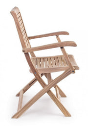 Natural style wooden chair with armrests
