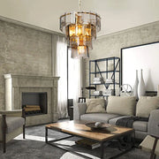 Ceiling lamp with 4 lights Falez MDL3829 smoked glass and gold