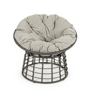 Outdoor armchair in gray natural fiber with MOLLY cushion diameter 69x92x h78 cm