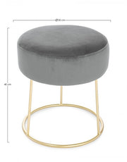 Clarissa gray gold pouf design cm 35 x 40 h