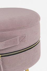 Set of two pink poufs with opening