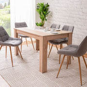 Dining table color oak black or white insert reversible 138x80xh.74 cm