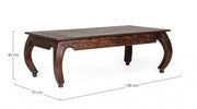 Jaipur opium coffee table in fusion style wood cm 130x70