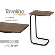 Walnut servetto sofa table cm 40 x 30 x 60 h