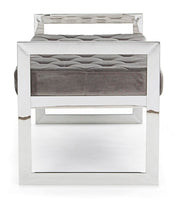 Sveva gray velvet bench 97 x 44 cm