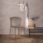 Faux leather chair and light gray seat 49x56x82h cm